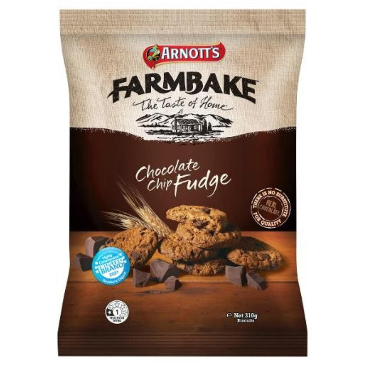 310g Arnotts Farmbake Chocolate Chip Fudge