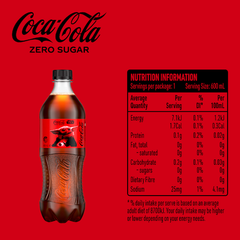 Coca Cola Zero Sugar 600ml Bottle