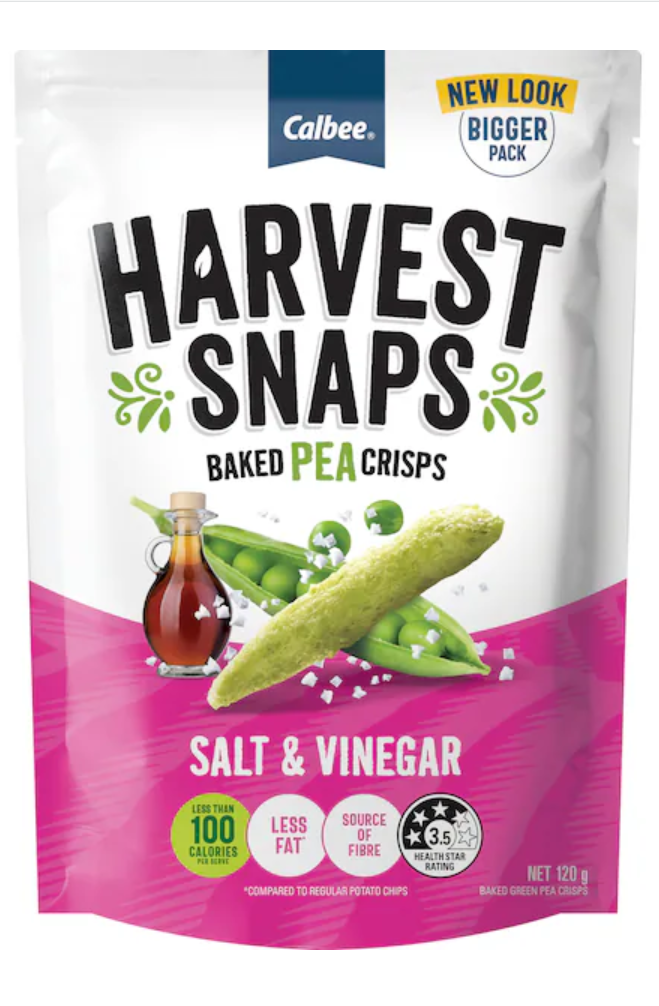 120G Harvest Snap Salt & Vinegar (x12)