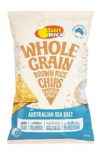 150G Sunrice Brown Rice Chips Sea Salt (x5)