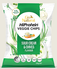 100G Go Natural HI Protein Veggies Chips Sour Cream & Chives(x5)