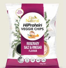 100G Go Natural HIProtein Veggie Chips Rosmary Salt & Vinegar Flavour (x5)