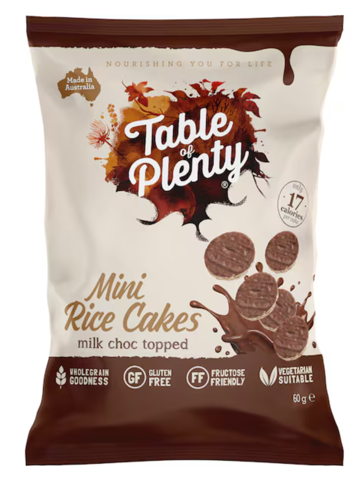 60G Table of Plenty Minni Rice Cake Milk Choc (x6)